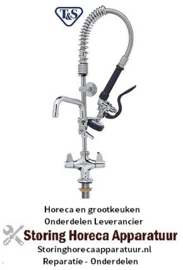 657594027 - T&S  Voorspoeldouche Mini met eengatsmengkraan keramisch bovendeel 1/2" 90° met zwenkventiel