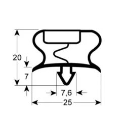 661902565 - Koeldeurrubber profiel 9197 B 617mm L 1467mm steekmaat GAMKO