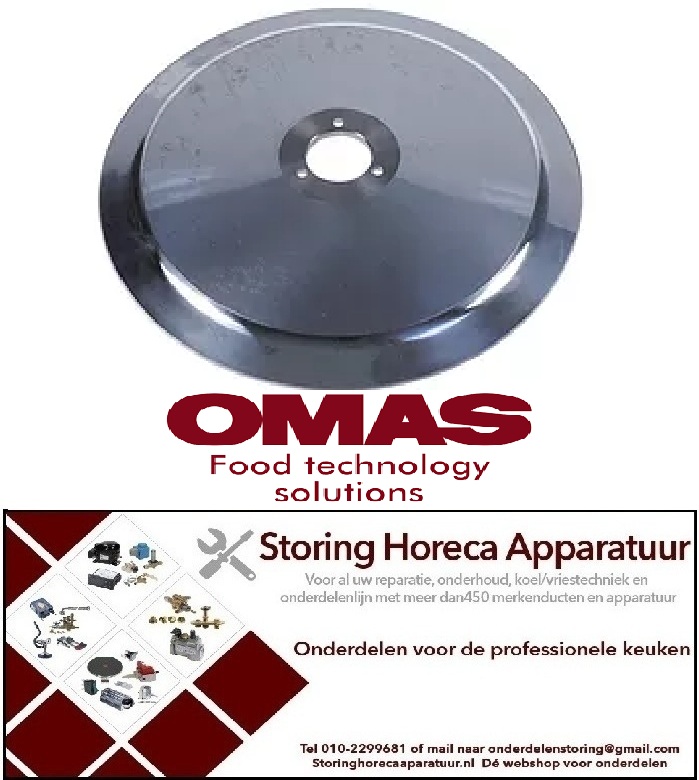 746697534 - Rondmes snijmachine AD ø 300mm afname ø 40mm 3 gaten ID ø 245mm H 17mm C45 standaard OMAS