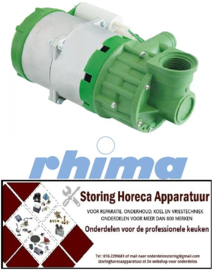 500500521 - Waspomp ingang ø 1" ID uitgang ø 26mm type T33 230V 50Hz fasen 1 0,25kW 0,34PS L 225mm RHIMA
