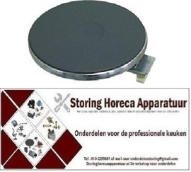 VE144.18.22453.002 - Kookplaat ø 220mm 2000W 230V met 8mm rvs rand