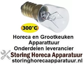 104359740 - Gloeilamp t.max. 300°C fitting E14 15W 230V ø 22mm L 20mm glas L 48mm voor ovenlamp