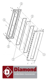 203S42MG64009 - Steun voor haak deur pizza oven ( tekening 4.5 ) DIAMOND Logic Line