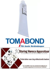 778890259 - Hoge temperaturen silicone TOMABOND TB77 -40 tot +250°C t.max. 300°C antraciet tube 90m