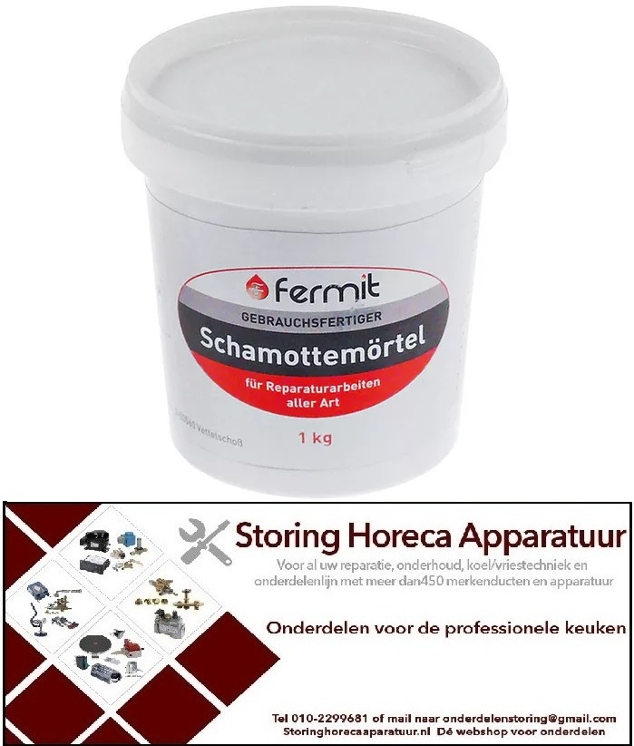 108890044 - Steenmortel pizza stenen reparatie specie 1000 gram - t.max. hoger dan +1600°C