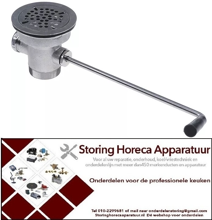 582515125 - Afvoerventiel draad 2" messing vernikkeld ø 87mm ID ø 82mm AD ø 112mm H 113mm met draaihendel