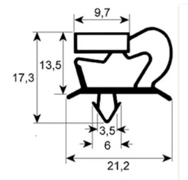 239900949 - Koeldeurrubber profiel 9048 B 627mm L 1545mm steekmaat t voor TECNODOM