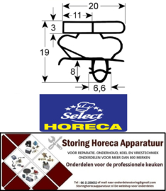 569902395 - Koeldeurrubber B 770mm L 1810mm steekmaat voor vrieskast HORECA-SELECT