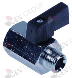 520722 - Kogelkraan aansluiting 1/4" ID - 1/4" OD DN8 totale lengte 39mm messing verchroomd