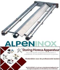 161104582 - Brander staafbrander 2-rijen - L 580mm - B 225mm - H 45mm lavasteengrill ALPENINOX