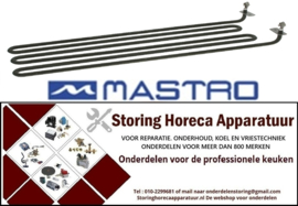 914416537 -Verwarmingselement 2200W 230V VC 1 L 523mm B 134mm H 32mm noklengte 40mm nokbreedte 18mm pijp ø 9mm Voor bain-marie Mastro