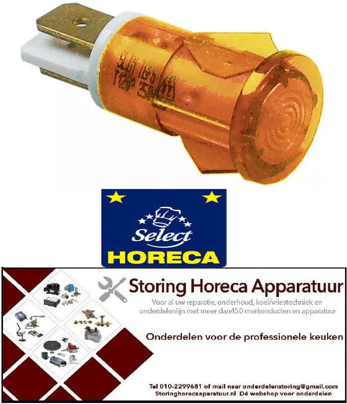 263359042 - Signaallamp ø 12mm geel 230V  HORECA SELECT