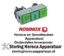 354345870 -Schakelaarcombinatie inbouwmaat 28,5x77,5mm vierkant groen 2NO/1NO/signaallamp 250V 16A ROSINOX