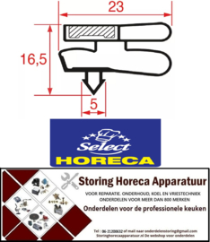 524RN600.29  - Vrieskast deurrubber B 720mm L 1710mm steekmaat HORECA SELECT GFR2600