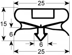 249901735 -Koeldeurrubber profiel 9198 B 620mm L 730mm steekmaat FRENOX