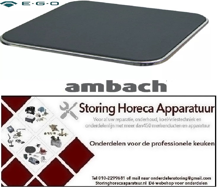 574490057 - Kookplaat maat 300 x 300 mm 3000 Watt - 400 Volt voor fornuis AMBACH