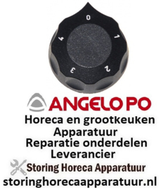 601110111 - Knop schakelaar 5-standen ø 60mm as ø 6x4,6mm afvlakking boven zwart angelo -po