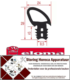 679900100 - Ovenrubber B 460mm - L 645mm buitenmaat 6 x 1/1 ELOMA
