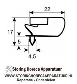 078900896  - Koeldeurrubber profiel 9796 B 405mm L 650mm steekmaat AMATIS