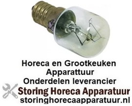 881359612 - Gloeilamp t.max. 300°C fitting E14 25W 230V ø 25mm L 56mm glas L 30mm voor ovenlamp