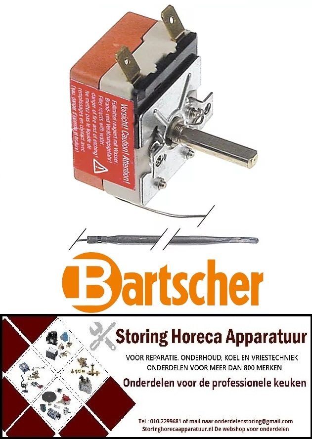 VE142375530 - Thermostaat 100°-400°C 1-polig Voeler 163/Ø4mm Capillair 830mm BARTSCHER
