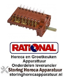 038300049 - Nokkenschakelaar 4 schakelstanden 8NO schakelvolgorde 0-1-2-3 16A as ø 6x4,6mm as L 17mm