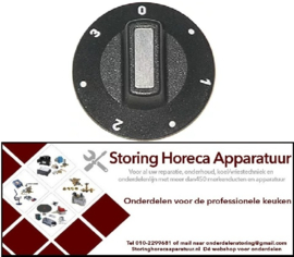 151110234 - Knop schakelaar 7-standen ø 50mm as ø 6x4,6mm afvlakking boven zwart