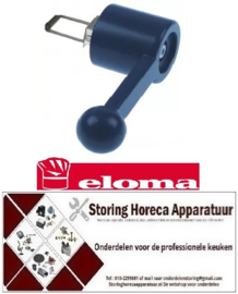 261691990 - Deurgreep aanslag rechts L 155mm B 60mm H 58mm veerlengte 53mm blauw bevestigingsafstand 40mm ELOMA