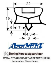 62901517 - Koeldeurrubber profiel 9794 B 633mm L 1544mm steekmaat  ASSKUHL