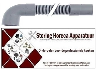 291.530.722 - Afvoerslang L 180mm recht ø binnen 19mm haaks ø binnen 21mm slang ø buiten 24mm