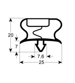 639902568 - Koeldeurrubber profiel 9197 B 295mm L 399mm steekmaat GAMKO