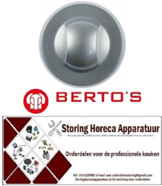 67631876200 - Knop universeel ø 72mm as ø 6x4,6mm afvlakking boven/onder zilver Bain-Marie BERTOS E7BM4B