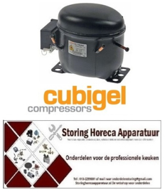 117.6052.87 - Compressor koelmiddel R600a type HLY99AA 220-240V 50Hz LBP 1/6HP cilinderinhoud 9,93cm³ RSIR 90Watt CUBIGEL