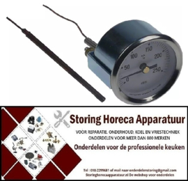 143541252 - Thermometer inbouw ø 52mm t.max. 250°C 0 tot +250°C voeler ø 4mm voeler L 74mm