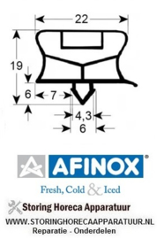 931901614 - Koeldeurrubber B 645 mm L 1535 mm steekmaat AFINOX