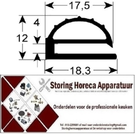 3199102 - Koeldeurrubber 396 x 554 mm buitenmaat op maat gemaakt