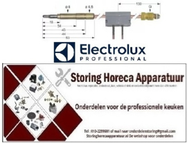 186107164 - Thermokoppel met onderbreker M9x1 L 1000mm steekhuls ø6,0(6,5)mm soldeeraansluiting ELECTROLUX
