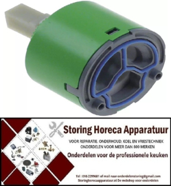 345549321 - KeramischeBinnenwerk mengkraan 1-handel D1 ø 47mm D2 ø 25,8mm H1 34mm H2 42mm H3 66mm met 2 beveiligingsstiften