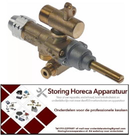 981101643 - Gaskraan bypass sproeier ø 0,45mm gasingang M15x1 (pijp ø 10mm)