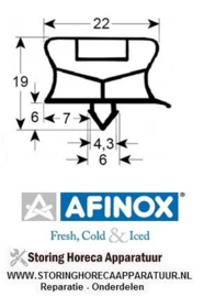 929901613 - Koeldeurrubber B 525mm L 855mm steekmaat AFINOX