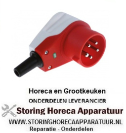 299550214 - Stekker C-Form CEE haaks 5-polig contact 3P+N+PE max. 16A max. spanning 400V bescherming IP44