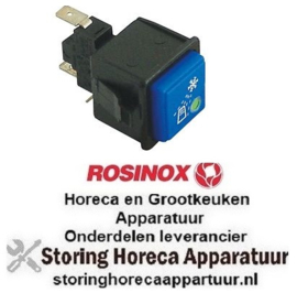 187345925 -Drukschakelaar inbouwmaat 28,5x28,5mm vierkant blauw/groen 1CO 250V 16A naspoeling ROSINOX