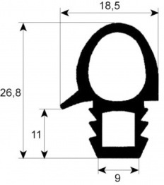 679900100 - Ovenrubber B 460mm - L 645mm buitenmaat 6 x 1/1 ELOMA