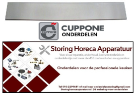 892698992 - Glasplaat L 626mm B 93mm materiaaldikte 4mm voor pizzaoven CUPPONE