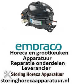 106 605166 -Compressor koelmiddel R134a type EMT6144Z 220-240V 50Hz HMBP 7,9kg 1/6HP vermogensverbruik 222W EMBRACO