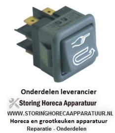 101345123 - Wipschakelaar inbouwmaat 27,8x25mm zwart 2CO 250V 16A auto/manueel aansluiting vlaksteker 6,3mm