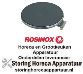 168490020 -Kookplaat ø 220mm 2600W 230V aansluiting 4 schroefklemmen met 8mm oversteekrand ROSINOX