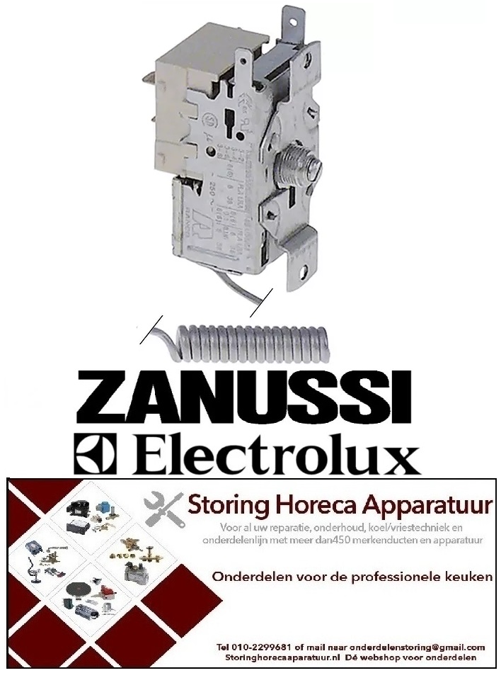 113390209 -Thermostaat RANCO  ø 9mm voeler L 40mm capillaire 2000mm instelbereik °C  -ELECTROLUX