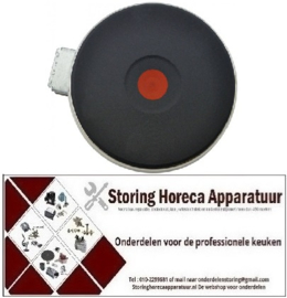 VE412.12.14474.040 - Kookplaat ø 145mm 1500W 230V aansluiting 4 schroefklemmen met 8mm oversteekrand