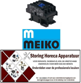 361380203 -Relais AC1 25A 230VAC (AC3/400V) 9A/4kW hoofdcontact 3NO hulpcontact 1NC Meiko